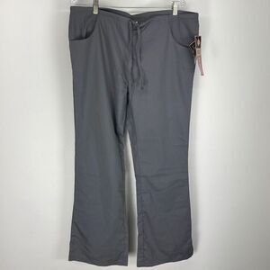 Dickies Flared Scrub Pants Womens Size M Gray 51206A Drawstring Waist